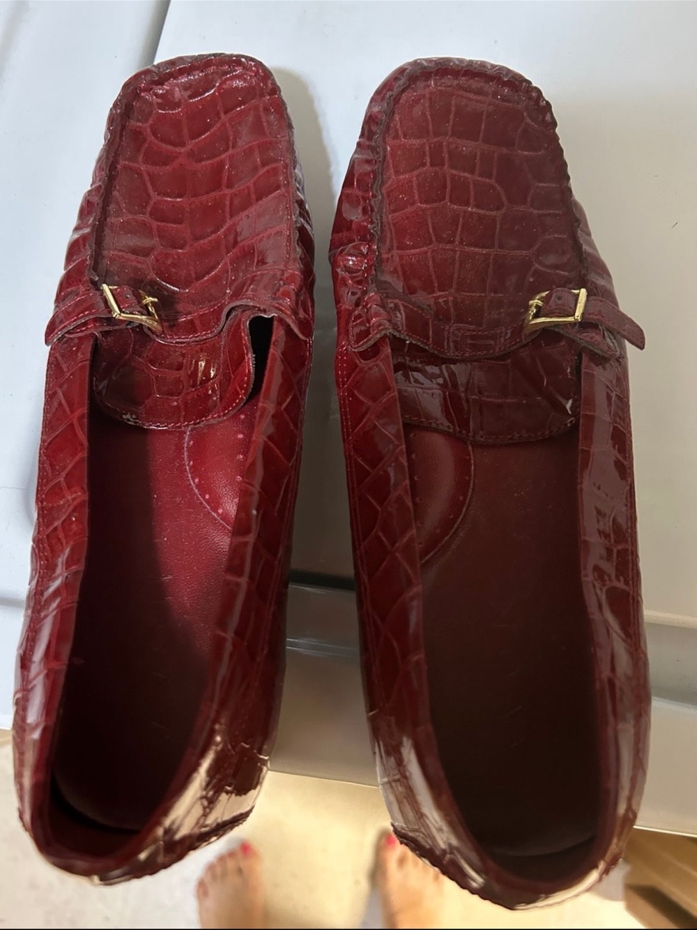 Womenโs Avon shoes. Size 9. Never worn. Maroon in color.